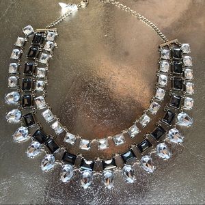 Ann Taylor Loft Silver Jeweled Necklace